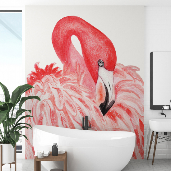 Papier peint - Flament rose