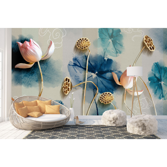 Papier peint - Fleurs Effet  3D - 021