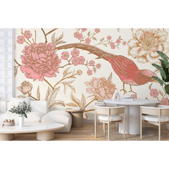 Papier peint - Fleurs Oiseau - 1377