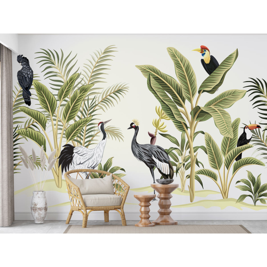 Papier peint - Jungle Oiseaux