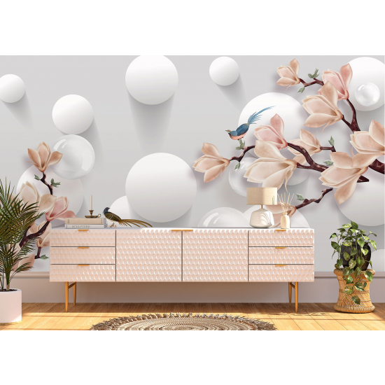 Papier peint - Magnolias Effet 3D