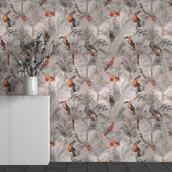 Papier peint - Fleurs Oiseaux - 2048