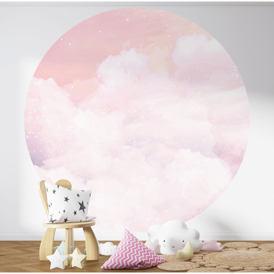 Papier peint rond / cercle Enfants - Ciel nuages