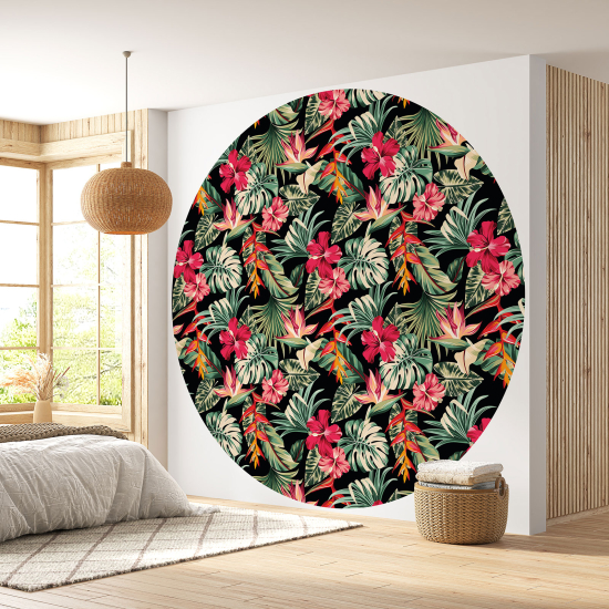 Papier peint rond / cercle - Motif botanique - 236