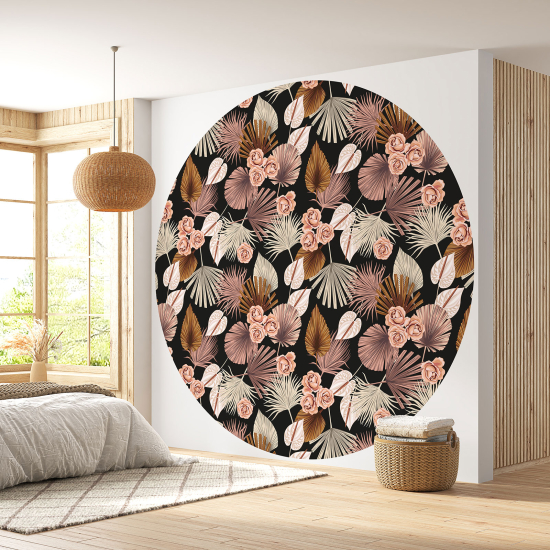 Papier peint rond / cercle - Motif botanique - 246