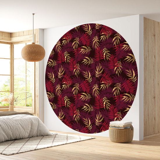 Papier peint rond / cercle - Motif botanique - 302