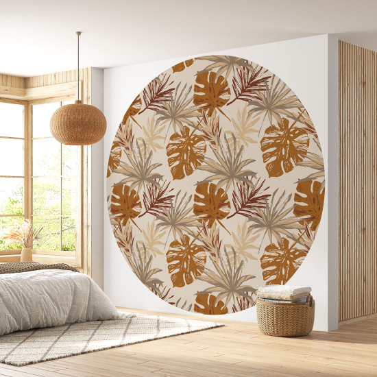 Papier peint rond / cercle - Motif botanique - 330