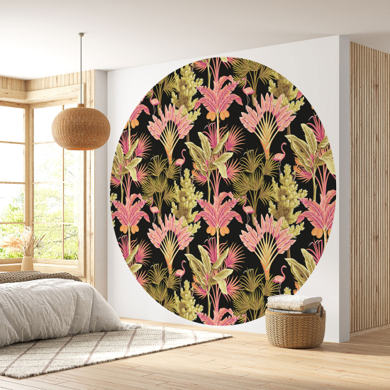 Papier peint rond / cercle - Motif botanique - 392