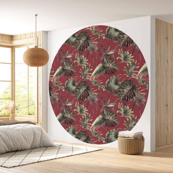 Papier peint rond / cercle - Motif botanique - 397