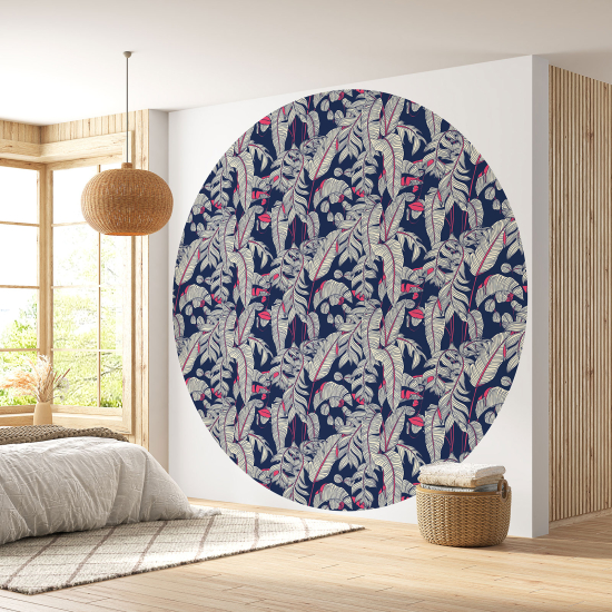 Papier peint rond / cercle - Motif botanique - 508