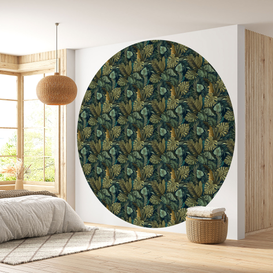 Papier peint rond / cercle - Motif botanique - 597