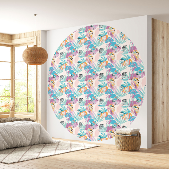 Papier peint rond / cercle - Motif botanique - 603