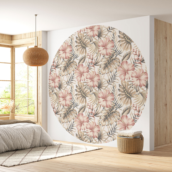 Papier peint rond / cercle - Motif floral - 204