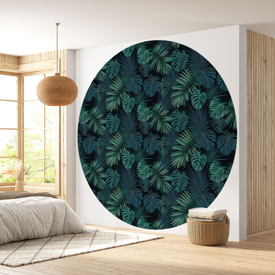 Papier peint rond / cercle - Motif floral - 472