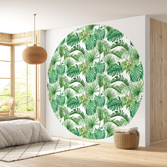 Papier peint rond / cercle - Motif floral - 477