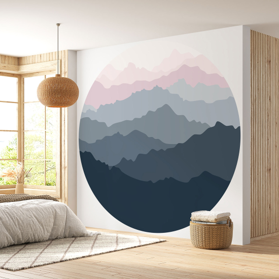 Papier peint rond / cercle - Paysage boho