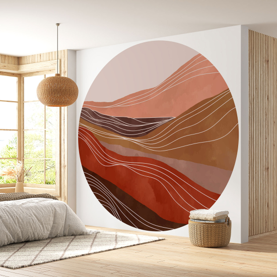 Papier peint rond / cercle - Paysage boho