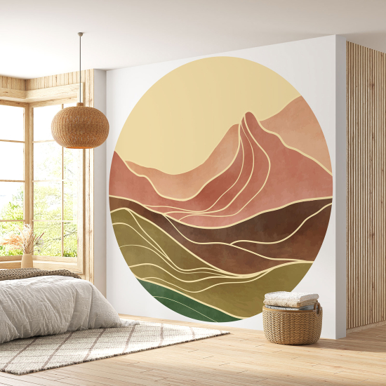 Papier peint rond / cercle - Paysage design