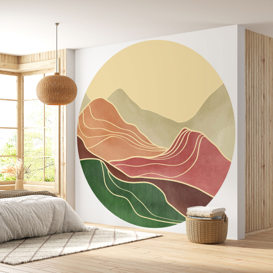 Papier peint rond / cercle - Paysage design