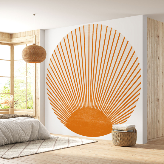 Papier peint rond / cercle - Soleil Boho