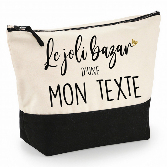 Pochette Coton bi-couleur 28x18 cm - Le joli bazar d une