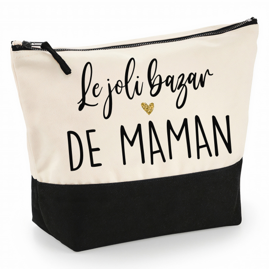 Pochette Coton bi-couleur 28x18 cm - Le joli bazar de maman