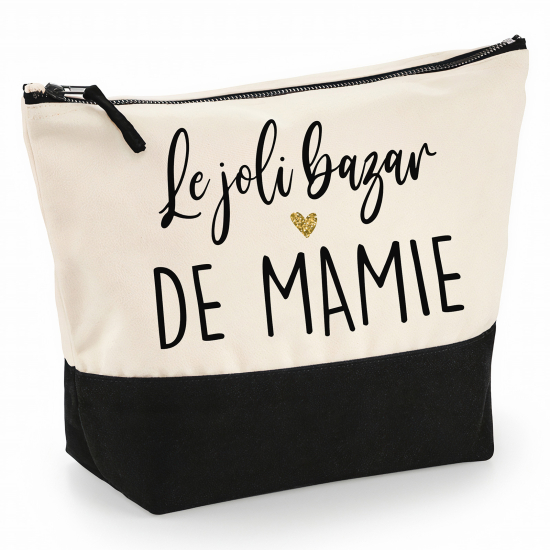 Pochette Coton bi-couleur 28x18 cm - Le joli bazar de mamie