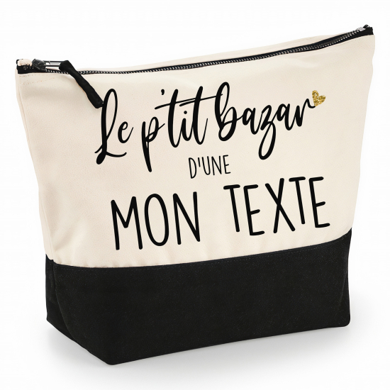 Pochette Coton bi-couleur 28x18 cm - Le p'tit bazar d une