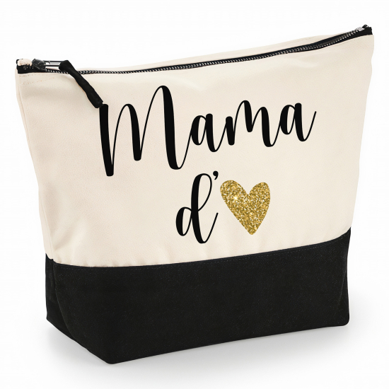 Pochette Coton bi-couleur 28x18 cm - Mama d'amour