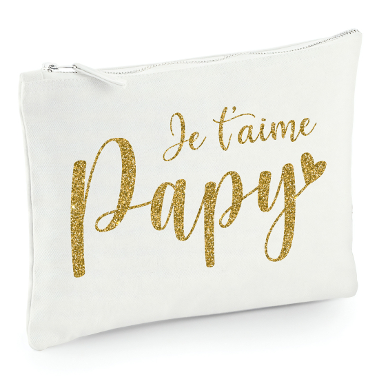 Pochette en toile 22x16 cm - Je t'aime papy