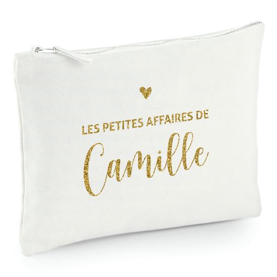 Pochette en toile 22x16 cm - Les petites affaires de Prénom