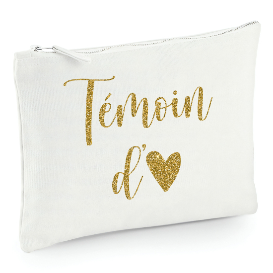 Pochette en toile 22x16 cm - Témoin d'amour