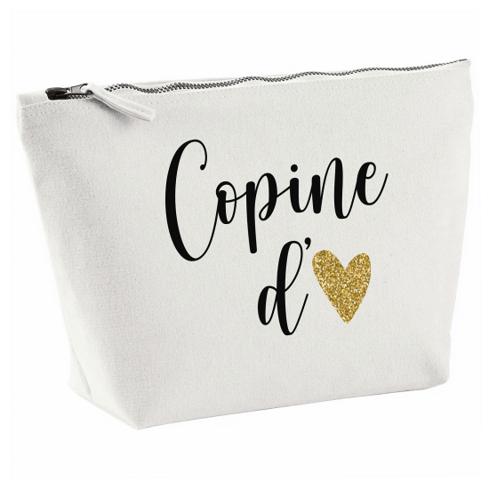 Pochette en toile 28x18 cm - Copine d'amour