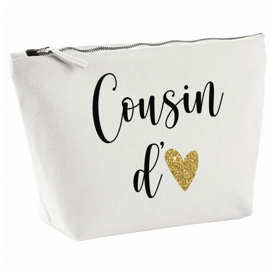 Pochette en toile 28x18 cm - Cousin d'amour