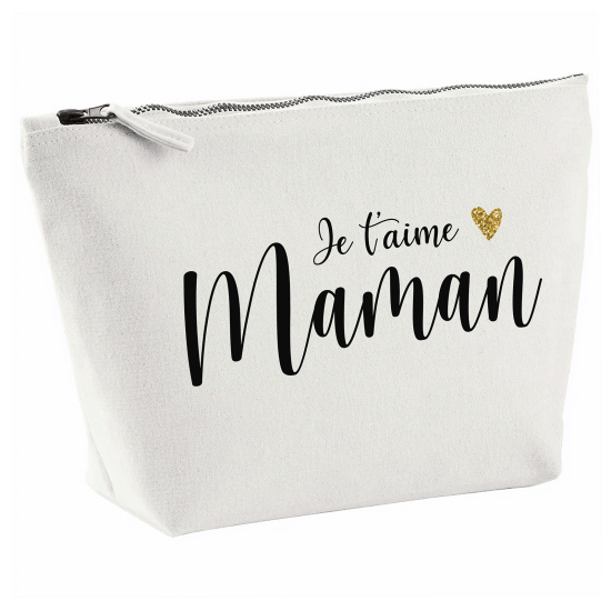 Pochette en toile 28x18 cm - Je t'aime maman