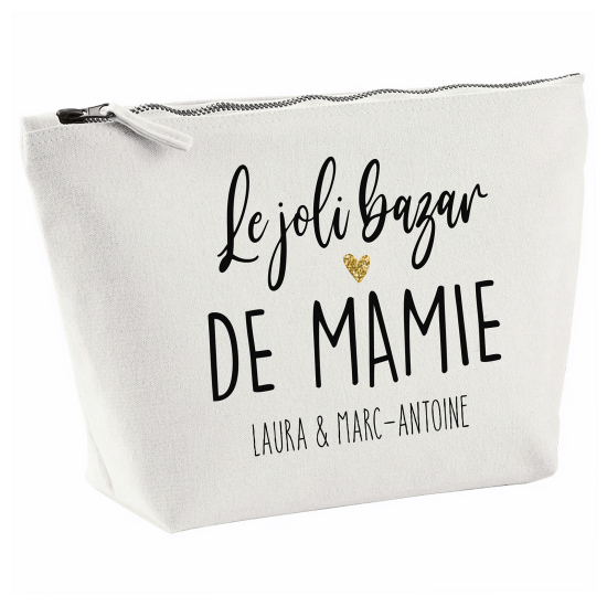 Pochette en toile 28x18 cm - Le joli bazar de mamie Prénom