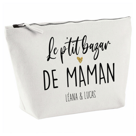 Pochette en toile 28x18 cm - Le p'tit bazar de maman Prénom