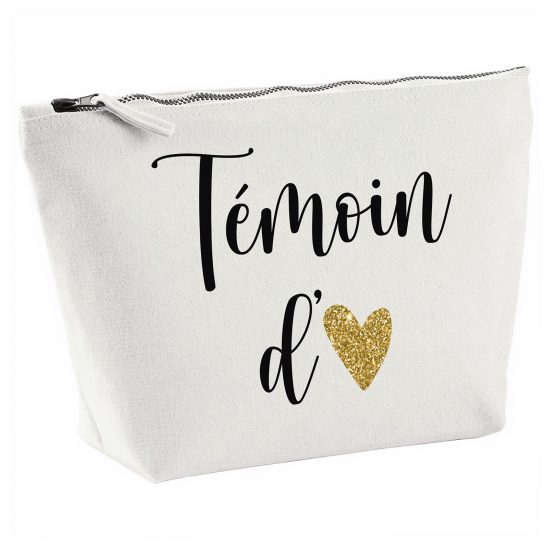 Pochette en toile 28x18 cm - Témoin d'amour