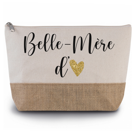 Pochette en toiles de coton et jute - Belle-mère d'amour