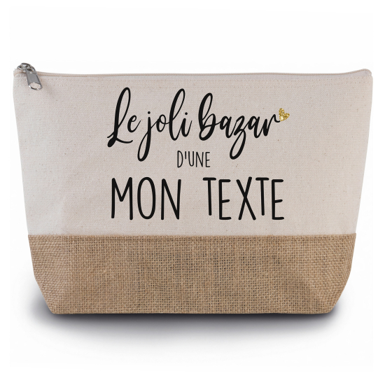 Pochette en toiles de coton et jute - Le joli bazar d'une