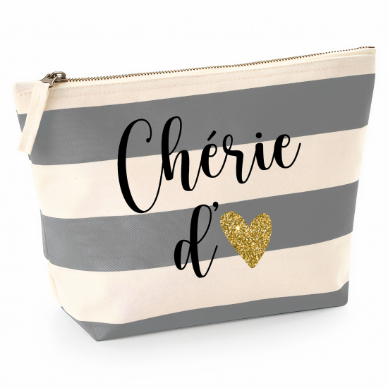 Pochette Nautical a rayures bleues gris - Chérie d'amour