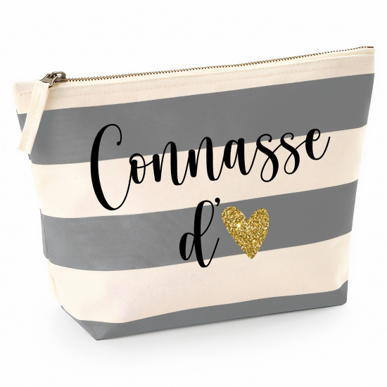 Pochette Nautical a rayures bleues gris - Connasse d'amour