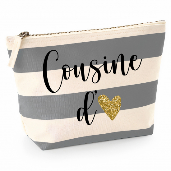 Pochette Nautical a rayures bleues gris - Cousine d'amour