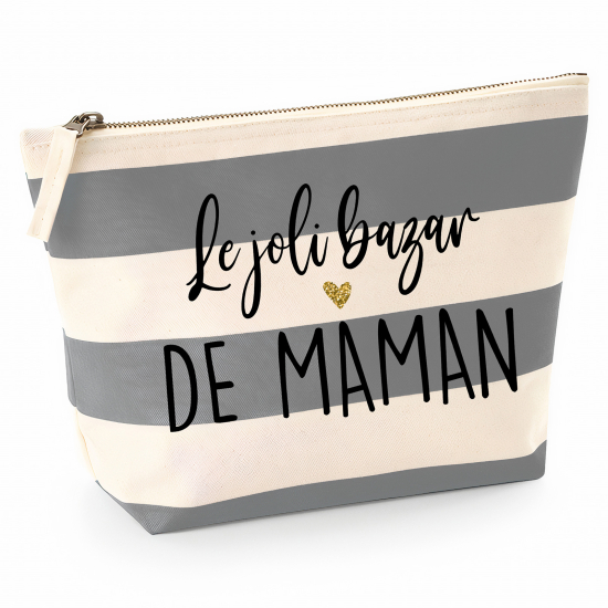 Pochette Nautical a rayures bleues gris - Le joli bazar de maman