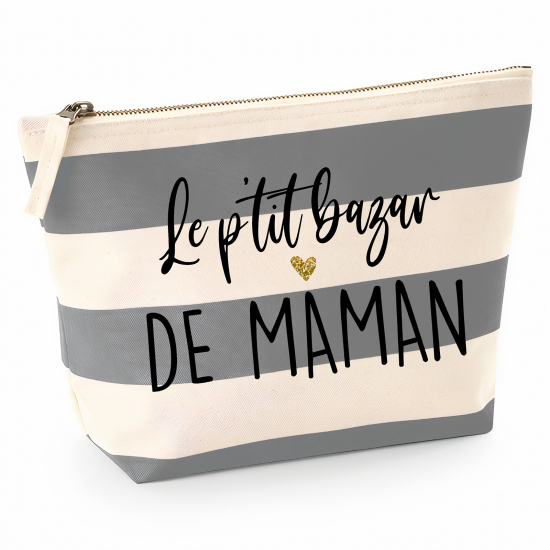 Pochette Nautical a rayures bleues gris - Le p'tit bazar de maman