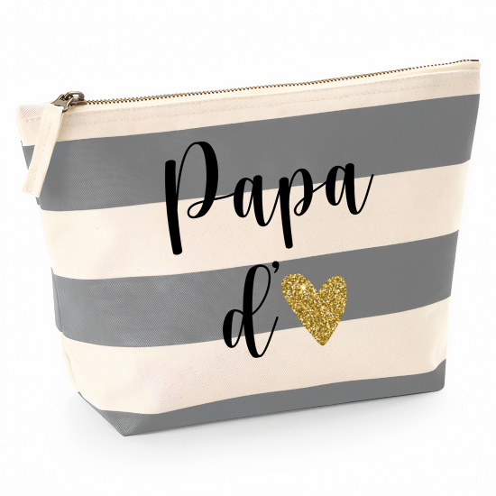 Pochette Nautical a rayures bleues gris - Papa d'amour