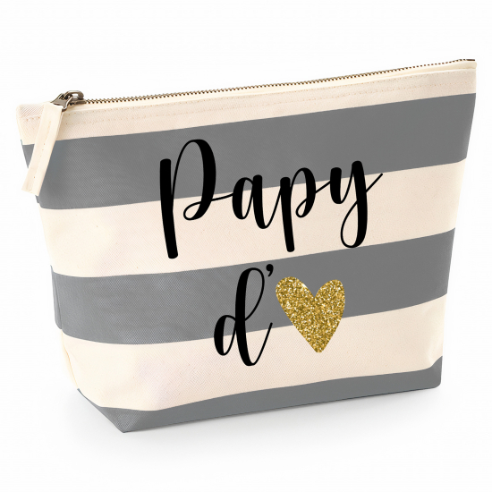 Pochette Nautical a rayures bleues gris - Papy d'amour