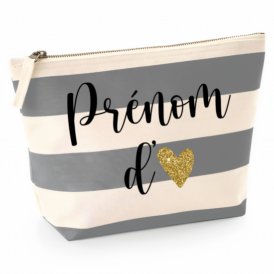 Pochette Nautical a rayures bleues gris - Prénom d'amour