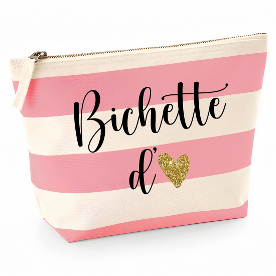 Pochette Nautical a rayures roses - Bichette d'amour