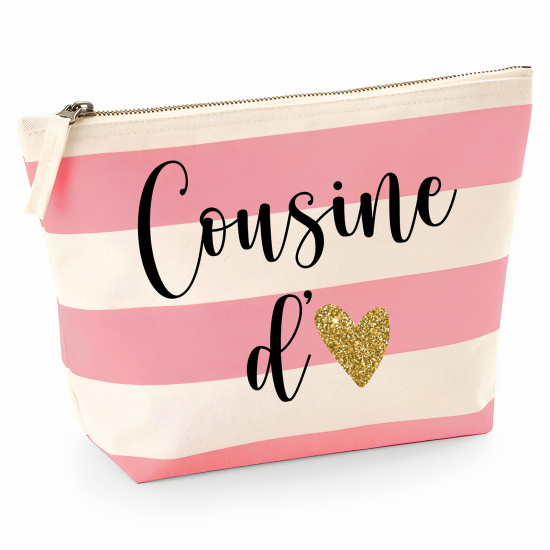 Pochette Nautical a rayures roses - Cousine d'amour